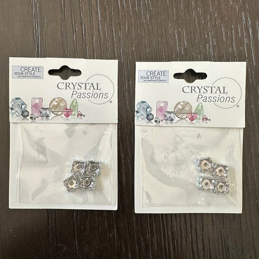 8 pcs, 6mm Crystal AB Passions Swarovski Elements Square Rondelle Spacers Beads